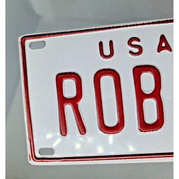 U.S.A Robin Personalized White Red Collectible Mini License Bicycle Bike Plate - Picture 4 of 7